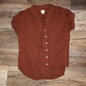 Burnt orange button up